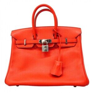 Hermes Birkin 25 Handbag, Swift Leather, Rouge Tomato, X Stamp, Women's